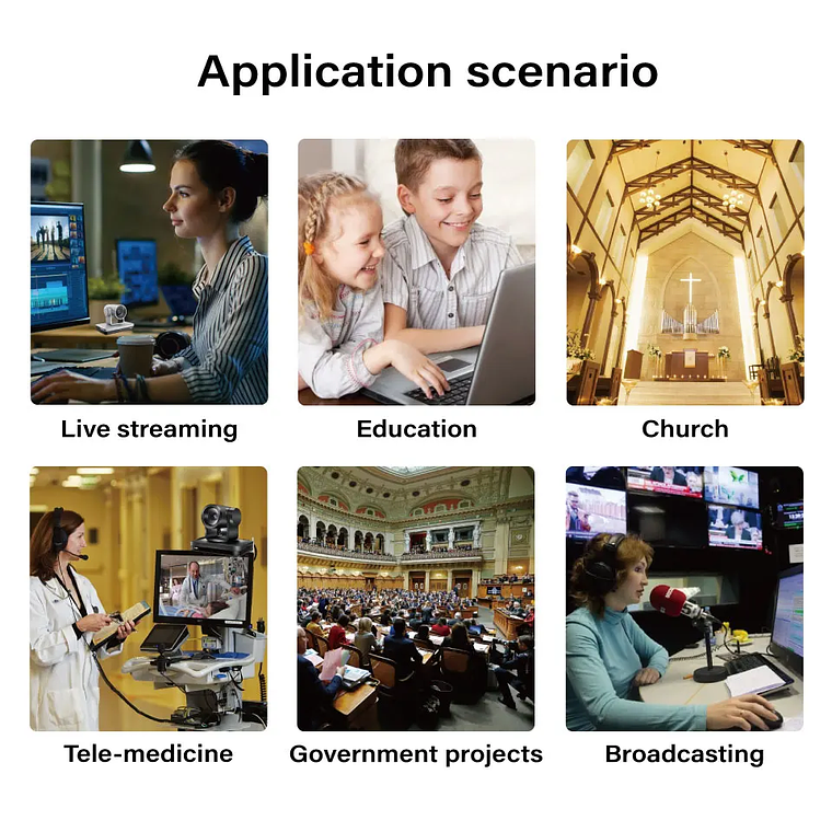 Cámara Runpu 1080p NDI PTZ con Zoom óptico 12/20/30X, seguimiento automático AI, cámara HDMI PTZ, compatible con POE para servicio al vivo de adoración en la iglesia 30