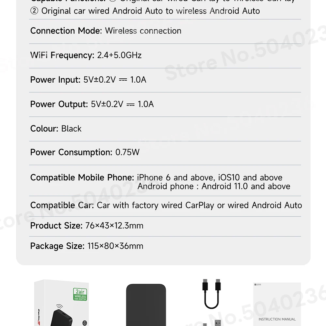 CarlinKit 5,0 inalámbrico Android Auto CarPlay AIBox adaptador inalámbrico Spotify Waze caja de navegación para coche WiFi BT conexión automática inalámbrica 31