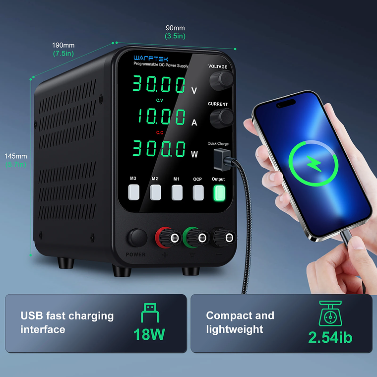 Wanptek DC fuente de alimentación de laboratorio 30V 10A 60V 5A 120V 3A voltaje ajustable corriente aplicable voltaje 110V 220V fuente de alimentación 37