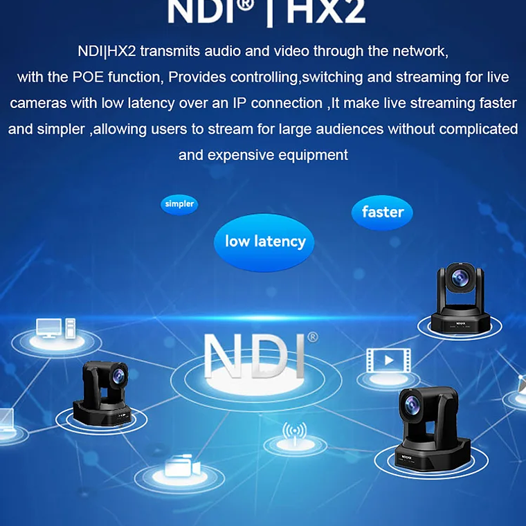 Cámara Runpu 1080p NDI PTZ con Zoom óptico 12/20/30X, seguimiento automático AI, cámara HDMI PTZ, compatible con POE para servicio al vivo de adoración en la iglesia 4