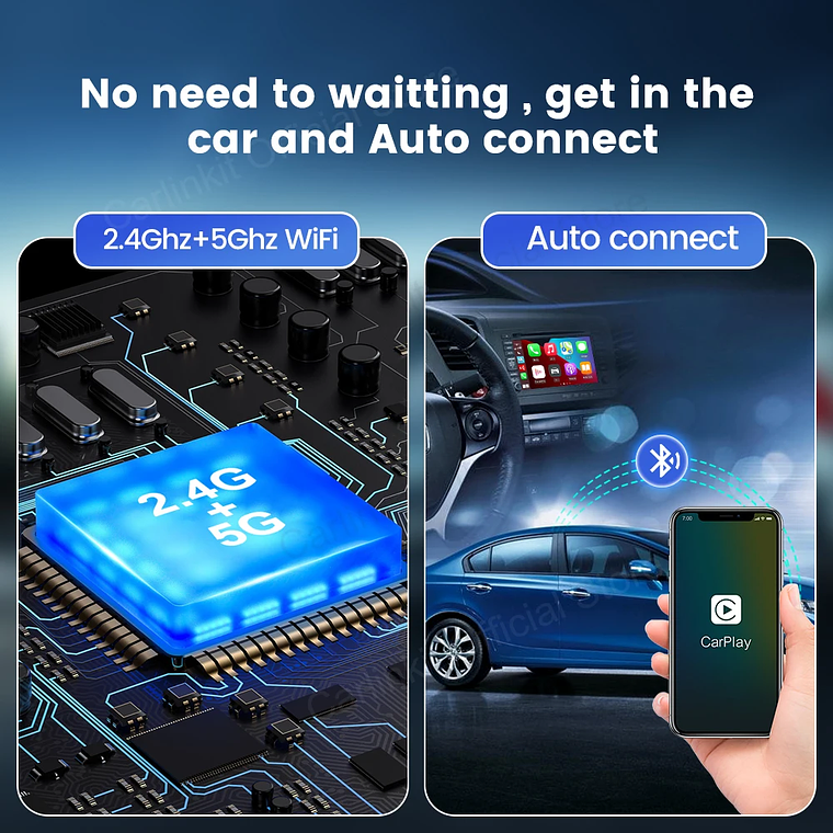 CarlinKit 5,0 inalámbrico Android Auto CarPlay AIBox adaptador inalámbrico Spotify Waze caja de navegación para coche WiFi BT conexión automática inalámbrica 4