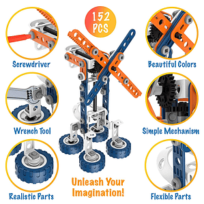 Montacargas de bloques de construcción, juguete montado para niños, 152 piezas