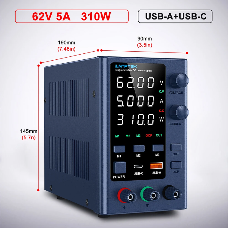 Wanptek DC fuente de alimentación de laboratorio 30V 10A 60V 5A 120V 3A voltaje ajustable corriente aplicable voltaje 110V 220V fuente de alimentación 7