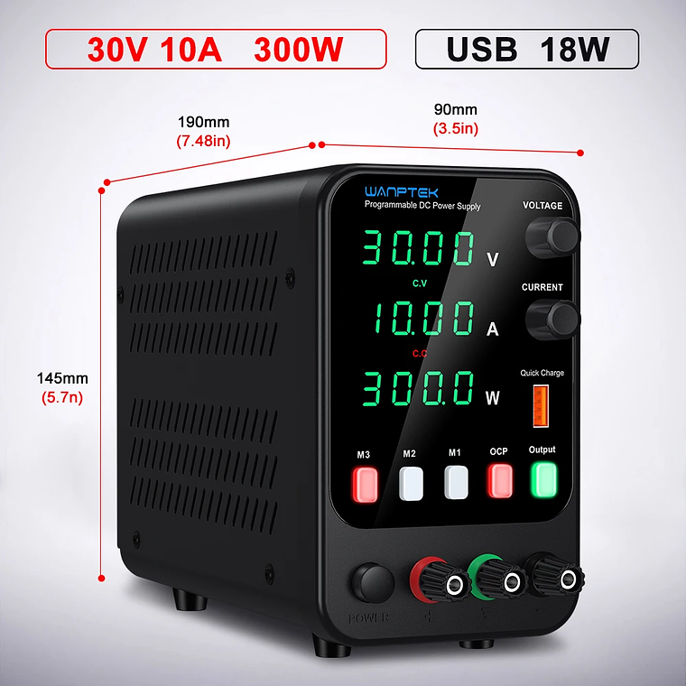 Wanptek DC fuente de alimentación de laboratorio 30V 10A 60V 5A 120V 3A voltaje ajustable corriente aplicable voltaje 110V 220V fuente de alimentación 15