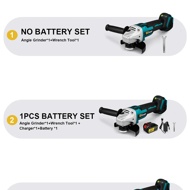 Amoladora Angular Eléctrica sin Escobillas de 125 mm, Herramienta de Pulido y Corte, Herramienta Eléctrica para Trabajar la Madera, Compatible con Batería Makita de 18 V 18