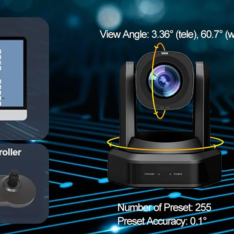 Cámara Runpu 1080p NDI PTZ con Zoom óptico 12/20/30X, seguimiento automático AI, cámara HDMI PTZ, compatible con POE para servicio al vivo de adoración en la iglesia 21