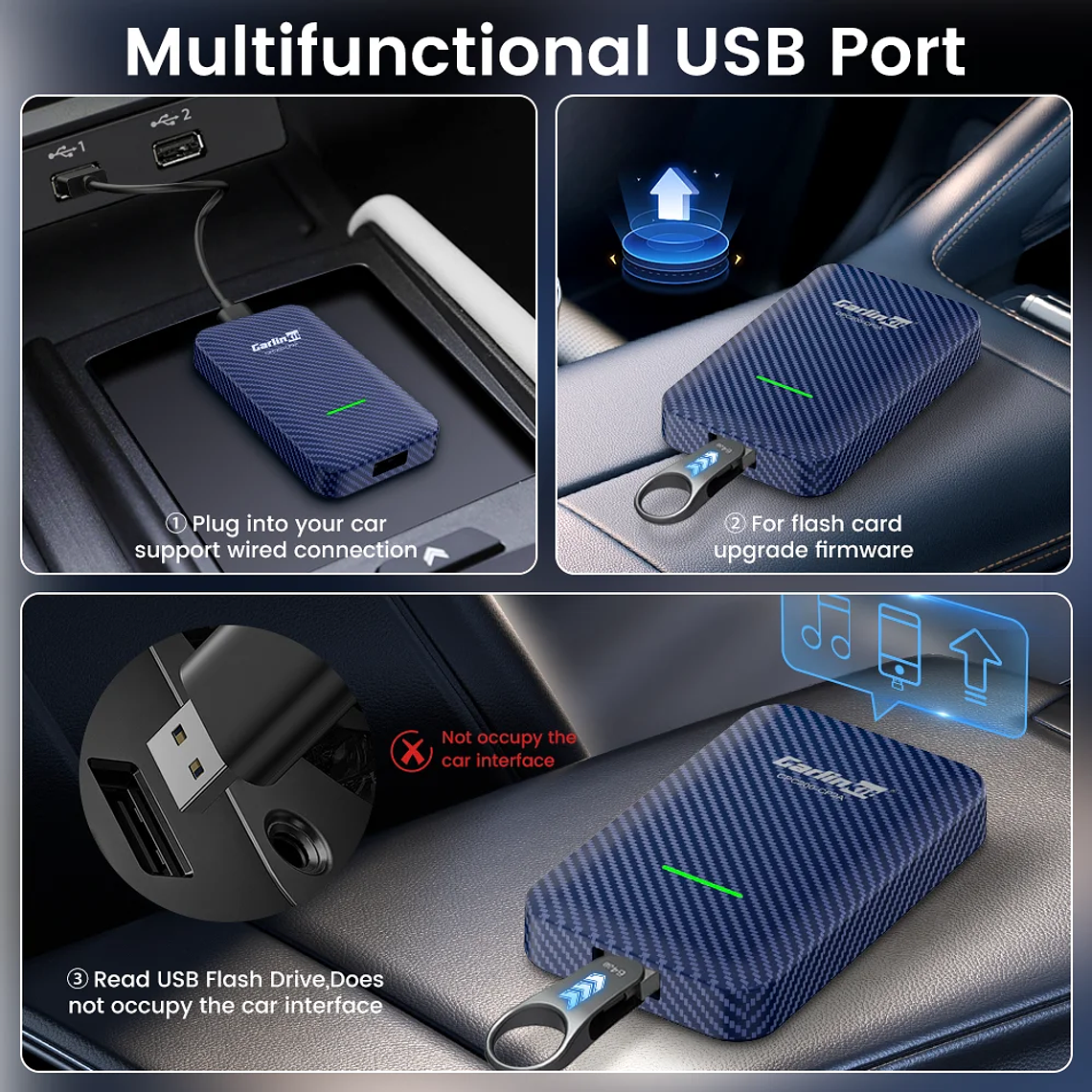 CarlinKit 5,0 inalámbrico Android Auto CarPlay AIBox adaptador inalámbrico Spotify Waze caja de navegación para coche WiFi BT conexión automática inalámbrica 25