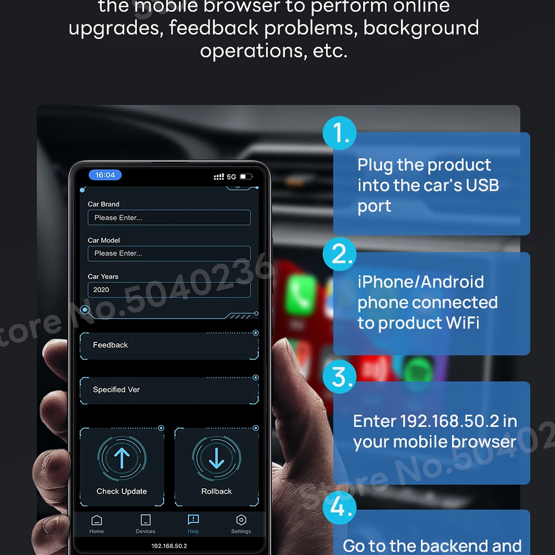 CarlinKit 5,0 inalámbrico Android Auto CarPlay AIBox adaptador inalámbrico Spotify Waze caja de navegación para coche WiFi BT conexión automática inalámbrica 26