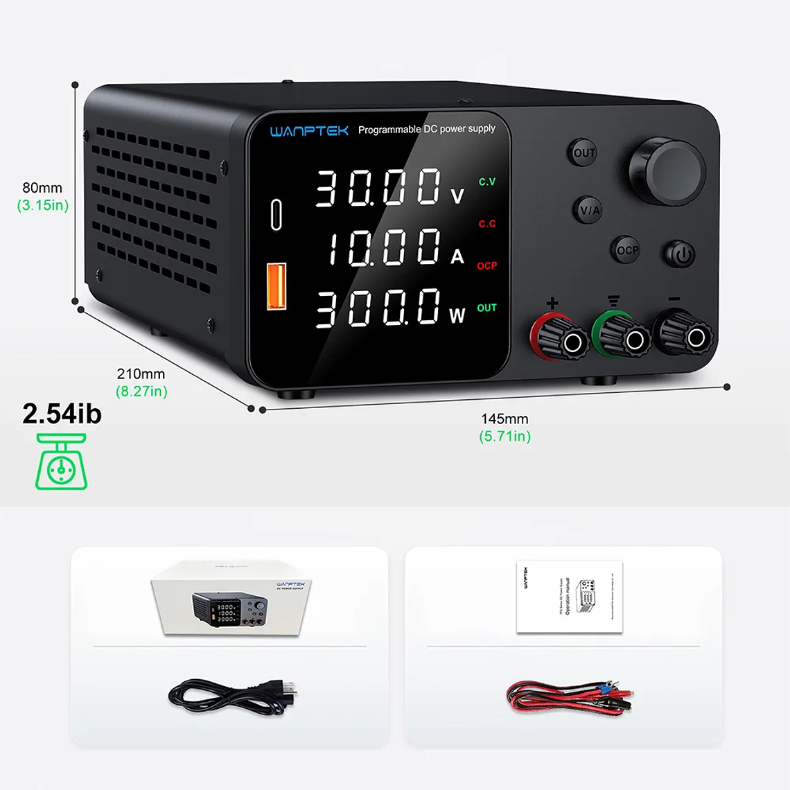 Wanptek DC fuente de alimentación de laboratorio 30V 10A 60V 5A 120V 3A voltaje ajustable corriente aplicable voltaje 110V 220V fuente de alimentación 27