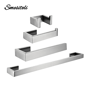 Soporte de papel higiénico con ganchos para toallas, Kit de accesorios para baño, barra de acero inoxidable, montaje de Metal para dormitorio, juegos de herrajes para cocina y baño