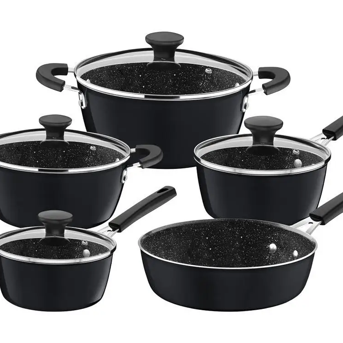 Juego de Utensilios de Cocina Tramontina Recubrimiento Cerámico Aluminio Gris 5 Piezas Glenz 1