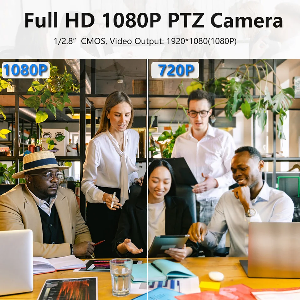 Cámara PTZ NDI Runpu 4K30fps con Zoom Óptico 20X, Seguimiento por IA, HDMI, LAN, POE, para Transmisión en Vivo, Videoconferencias y Sistemas de Video 3