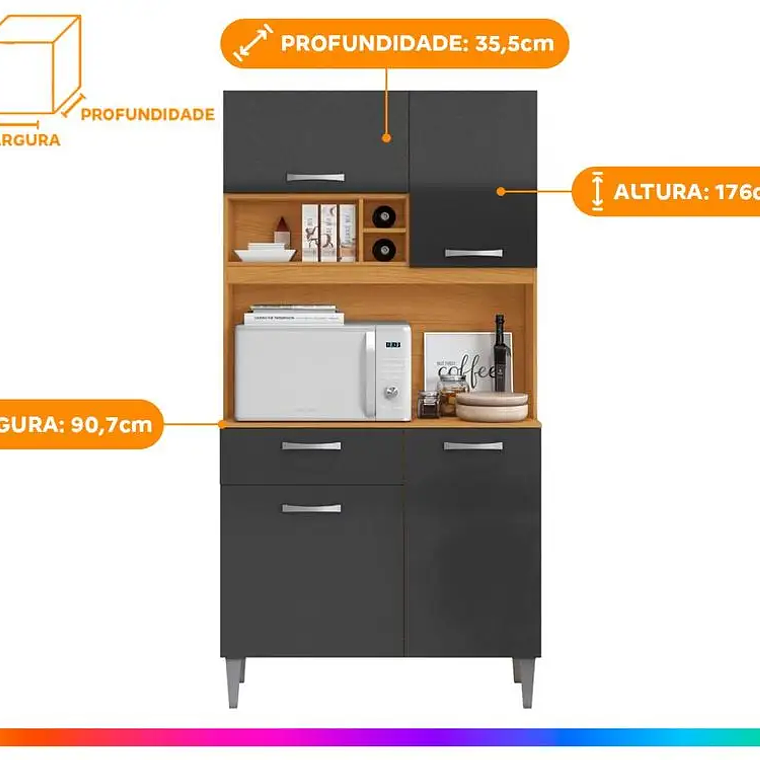 Malva 4 Puertas 1 Cajón Cocina Compacta Aramobile 3