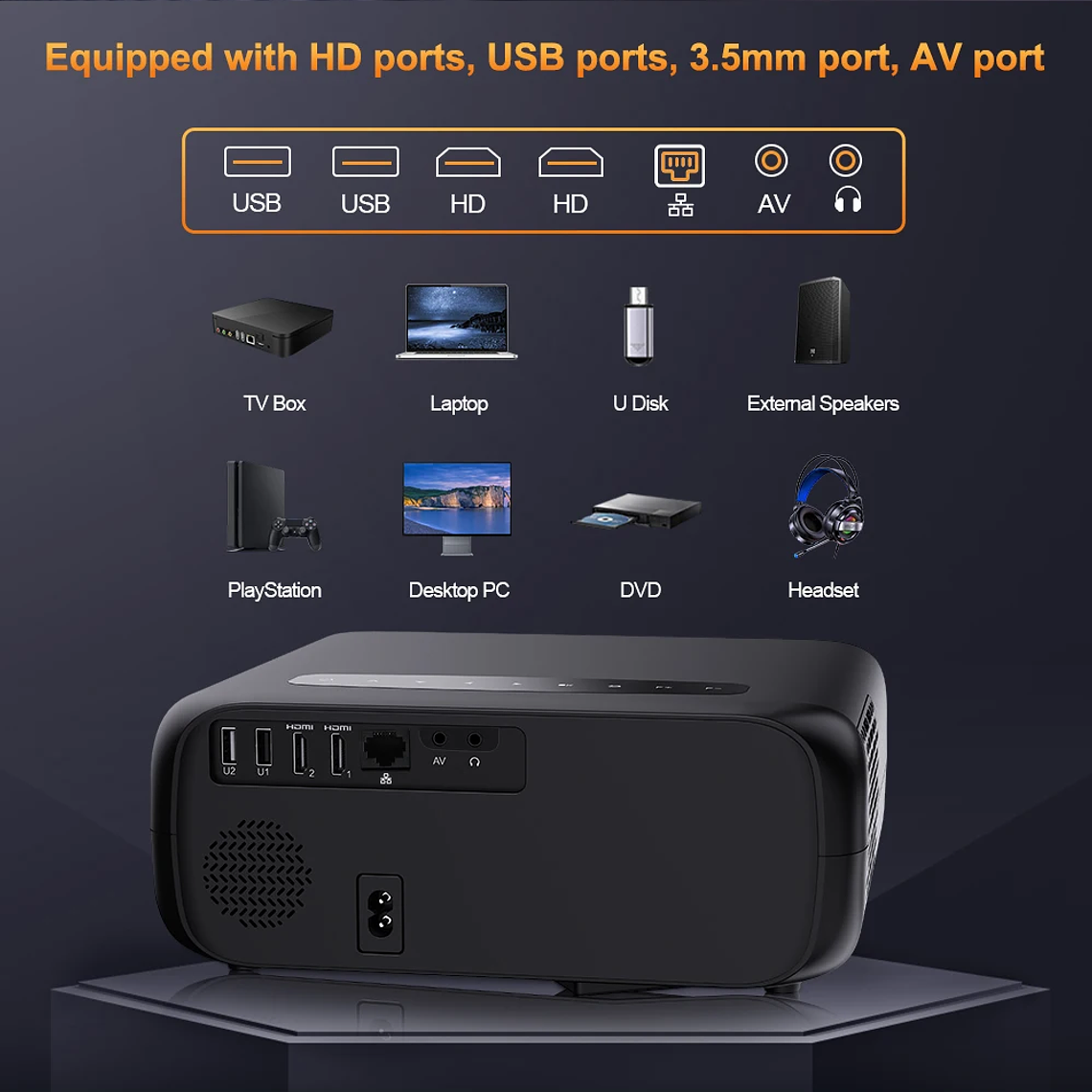 Proyector ThundeaL Full Auto HD 1080P WiFi 6 Android TD97 Pro TD97Pro Proyector Video Película en casa IOS Teléfono inteligente Proyector de TV 3D 6