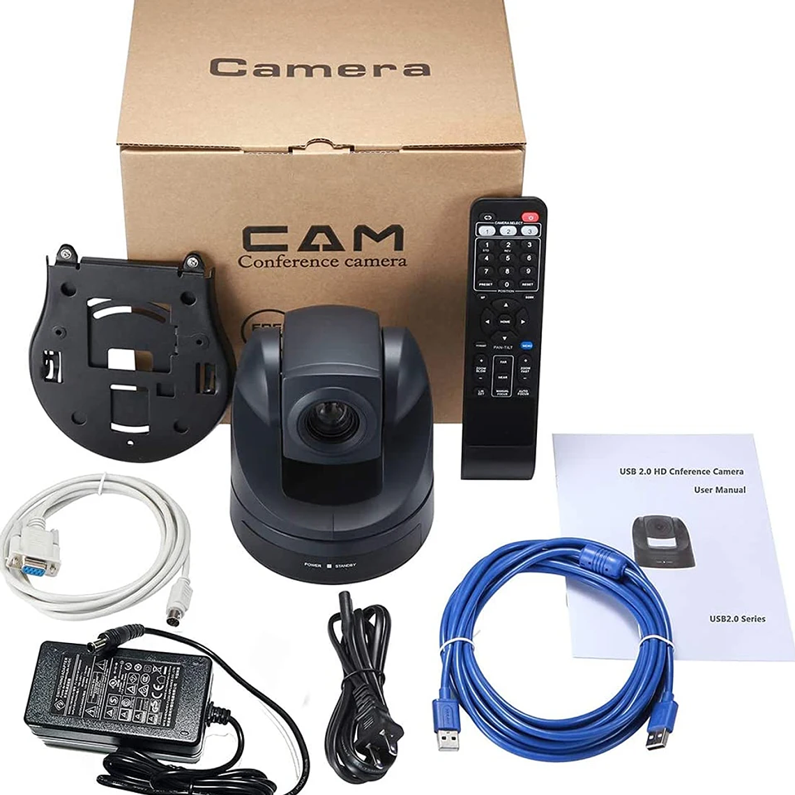Cámara PTZ NDI Runpu 4K30fps con Zoom Óptico 20X, Seguimiento por IA, HDMI, LAN, POE, para Transmisión en Vivo, Videoconferencias y Sistemas de Video 6