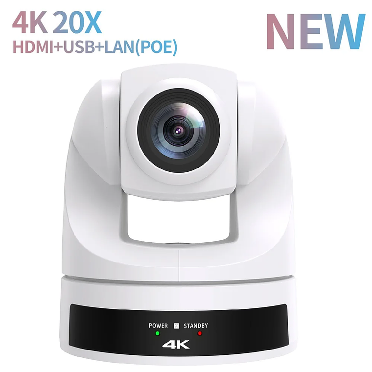 Cámara PTZ NDI Runpu 4K30fps con Zoom Óptico 20X, Seguimiento por IA, HDMI, LAN, POE, para Transmisión en Vivo, Videoconferencias y Sistemas de Video 7