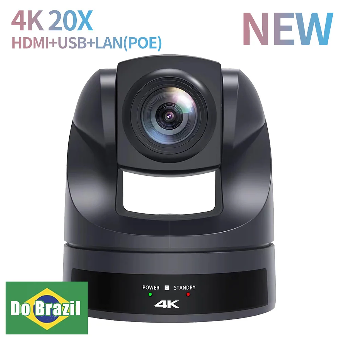 Cámara PTZ NDI Runpu 4K30fps con Zoom Óptico 20X, Seguimiento por IA, HDMI, LAN, POE, para Transmisión en Vivo, Videoconferencias y Sistemas de Video 8