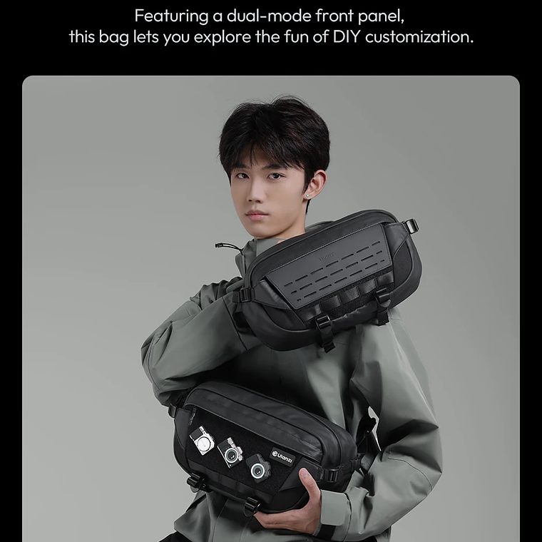 Ulanzi AB02 TAI bolso bandolera para exteriores, bolsa de fotografía de 9L, bolso informal de transporte de gran capacidad para accesorios de lentes de cámara 10