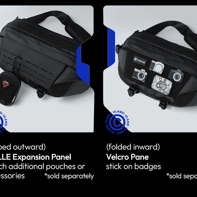 Ulanzi AB02 TAI bolso bandolera para exteriores, bolsa de fotografía de 9L, bolso informal de transporte de gran capacidad para accesorios de lentes de cámara 11