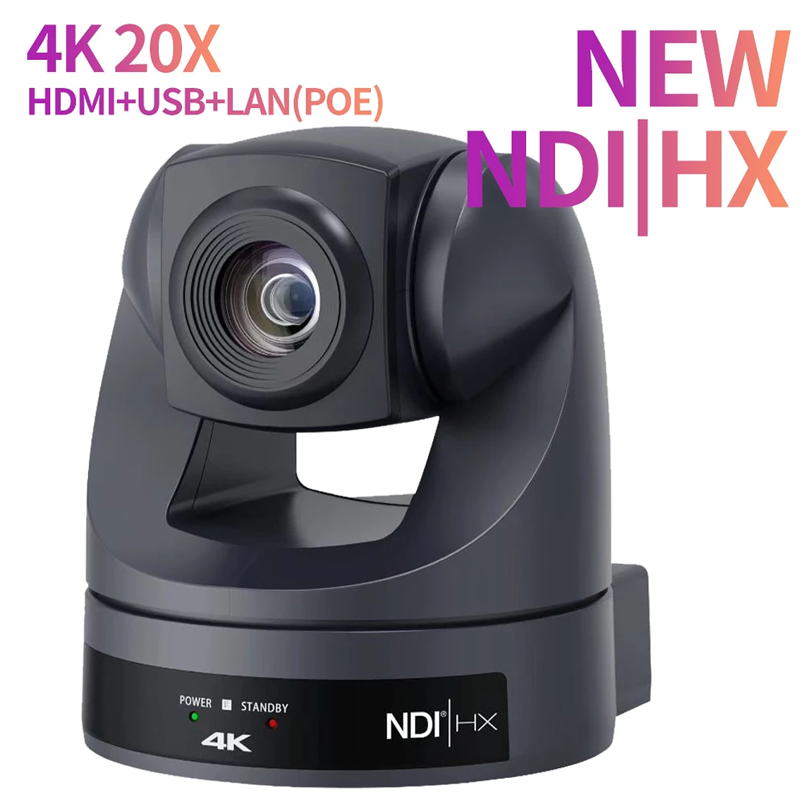 Cámara PTZ NDI Runpu 4K30fps con Zoom Óptico 20X, Seguimiento por IA, HDMI, LAN, POE, para Transmisión en Vivo, Videoconferencias y Sistemas de Video 10