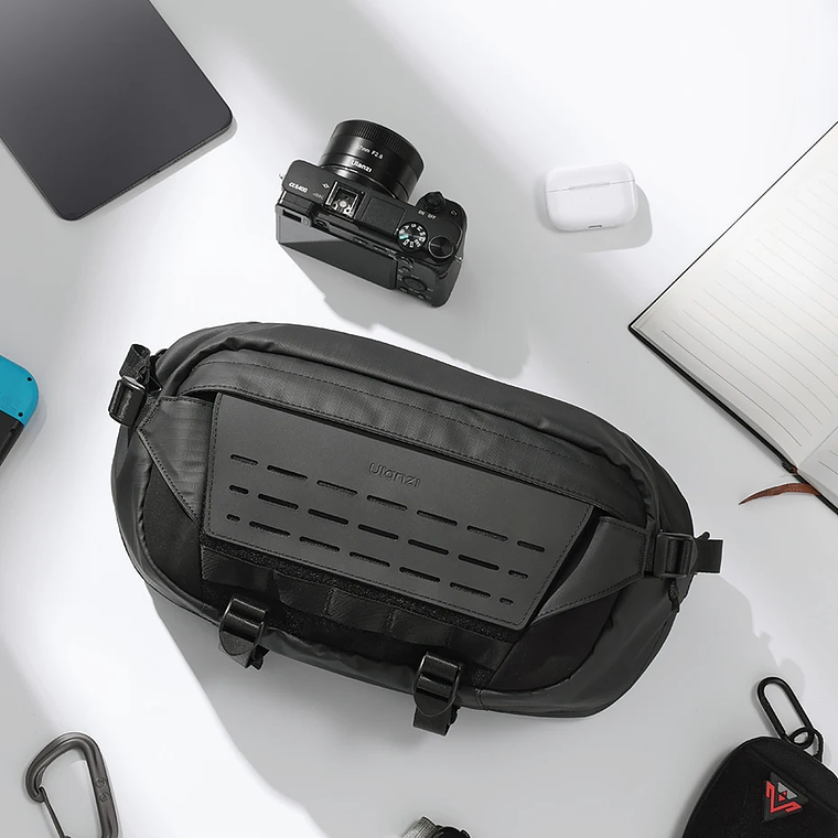 Ulanzi AB02 TAI bolso bandolera para exteriores, bolsa de fotografía de 9L, bolso informal de transporte de gran capacidad para accesorios de lentes de cámara 12