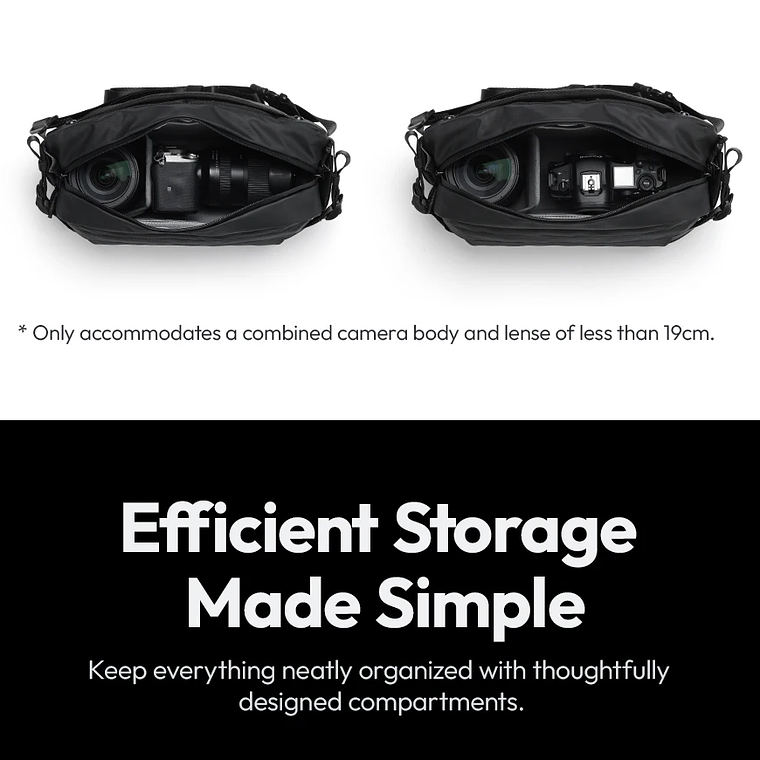 Ulanzi AB02 TAI bolso bandolera para exteriores, bolsa de fotografía de 9L, bolso informal de transporte de gran capacidad para accesorios de lentes de cámara 13