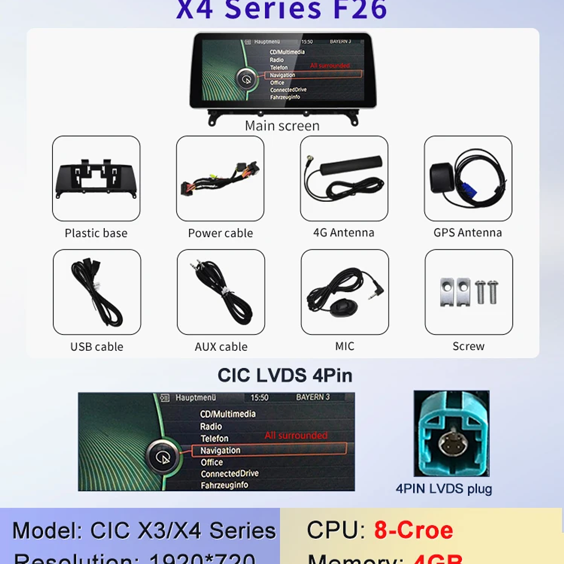 STWEI nuevo ID6 ID7 ID8 UI 12,3 pulgadas sistema Android inalámbrico Carplay AUTO para BMW X3 F25 X4 F26 CIC NBT reproductores de vídeo para coche GPS Navi 12