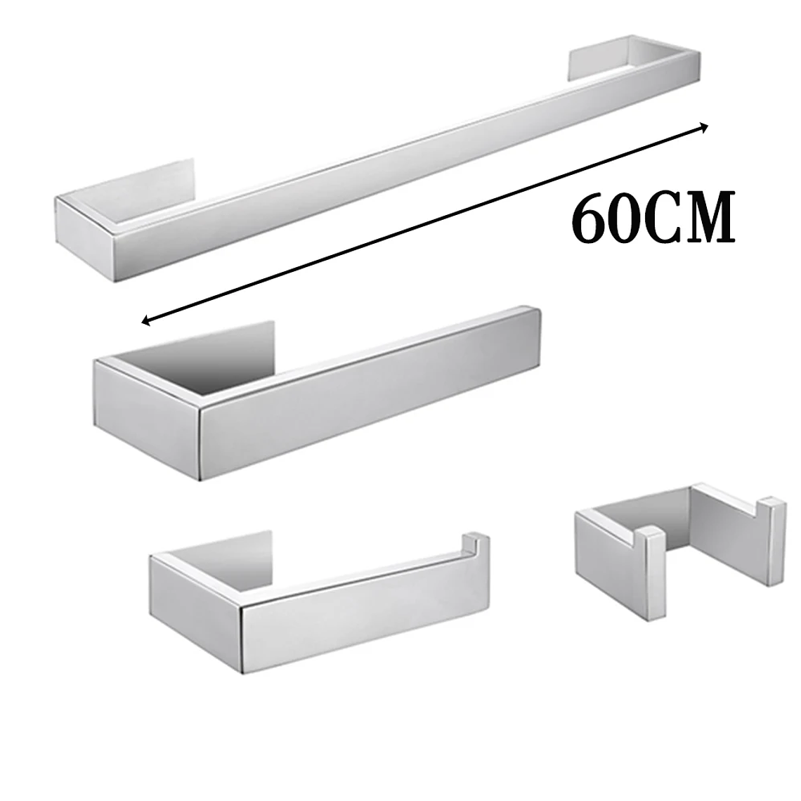 Soporte de papel higiénico con ganchos para toallas, Kit de accesorios para baño, barra de acero inoxidable, montaje de Metal para dormitorio, juegos de herrajes para cocina y baño 24