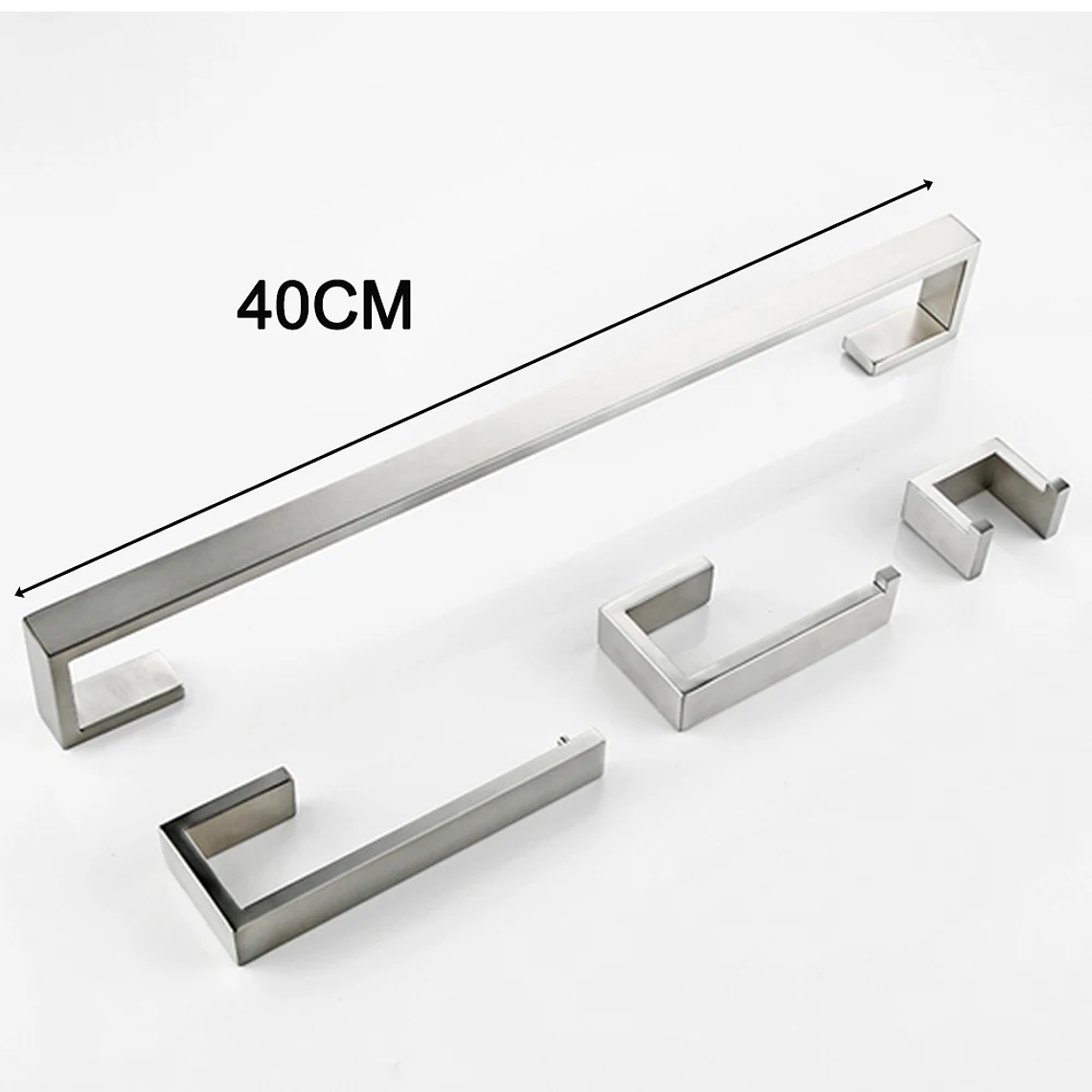 Soporte de papel higiénico con ganchos para toallas, Kit de accesorios para baño, barra de acero inoxidable, montaje de Metal para dormitorio, juegos de herrajes para cocina y baño 27