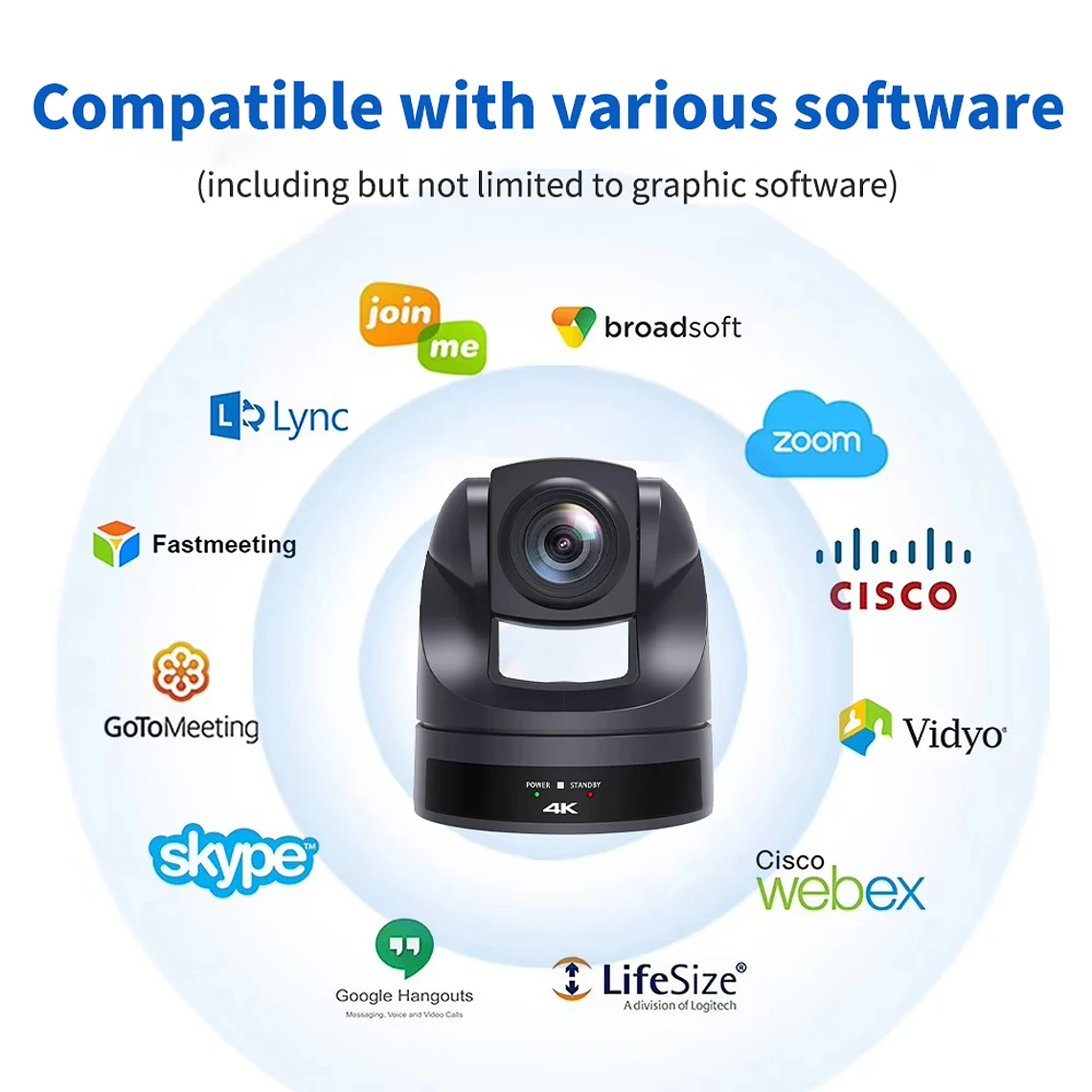 Cámara PTZ NDI Runpu 4K30fps con Zoom Óptico 20X, Seguimiento por IA, HDMI, LAN, POE, para Transmisión en Vivo, Videoconferencias y Sistemas de Video 20