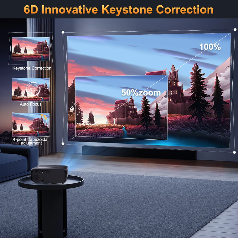 Proyector ThundeaL Full Auto HD 1080P WiFi 6 Android TD97 Pro TD97Pro Proyector Video Película en casa IOS Teléfono inteligente Proyector de TV 3D 19