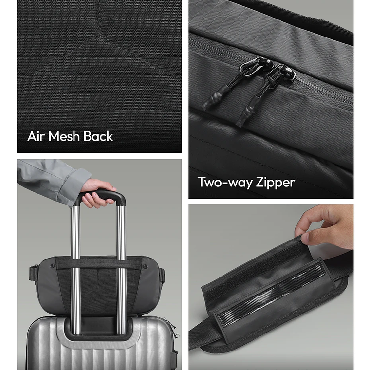 Ulanzi AB02 TAI bolso bandolera para exteriores, bolsa de fotografía de 9L, bolso informal de transporte de gran capacidad para accesorios de lentes de cámara 22