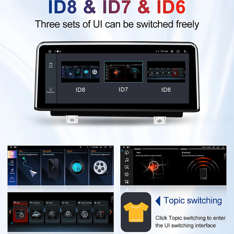 STWEI nuevo ID6 ID7 ID8 UI 12,3 pulgadas sistema Android inalámbrico Carplay AUTO para BMW X3 F25 X4 F26 CIC NBT reproductores de vídeo para coche GPS Navi 18