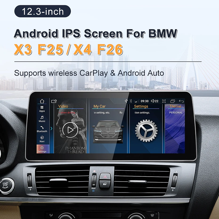 STWEI nuevo ID6 ID7 ID8 UI 12,3 pulgadas sistema Android inalámbrico Carplay AUTO para BMW X3 F25 X4 F26 CIC NBT reproductores de vídeo para coche GPS Navi 19