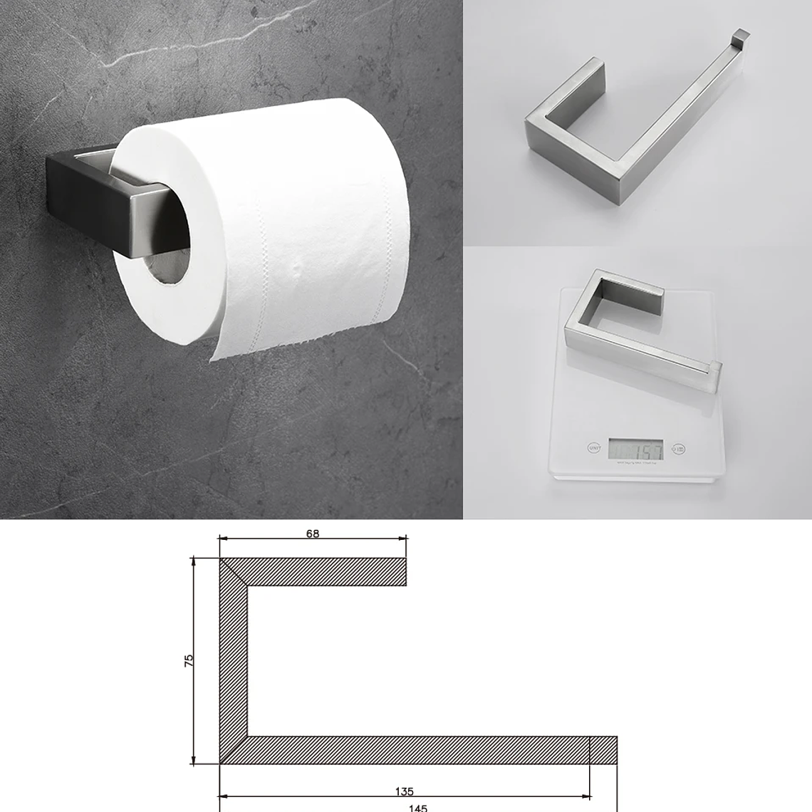 Soporte de papel higiénico con ganchos para toallas, Kit de accesorios para baño, barra de acero inoxidable, montaje de Metal para dormitorio, juegos de herrajes para cocina y baño 42