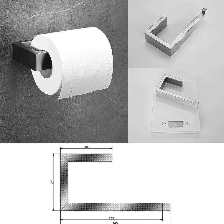 Soporte de papel higiénico con ganchos para toallas, Kit de accesorios para baño, barra de acero inoxidable, montaje de Metal para dormitorio, juegos de herrajes para cocina y baño 42
