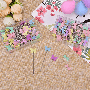 100 unids/lote accesorios de costura Pin de retales con caja DIY alfileres de cabeza de botón DIY