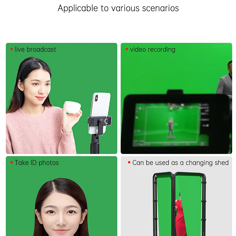 Soporte de fondo SH 240x400cm con telón de fondo verde para fotografía, fondo para grabación de video en vivo. 5