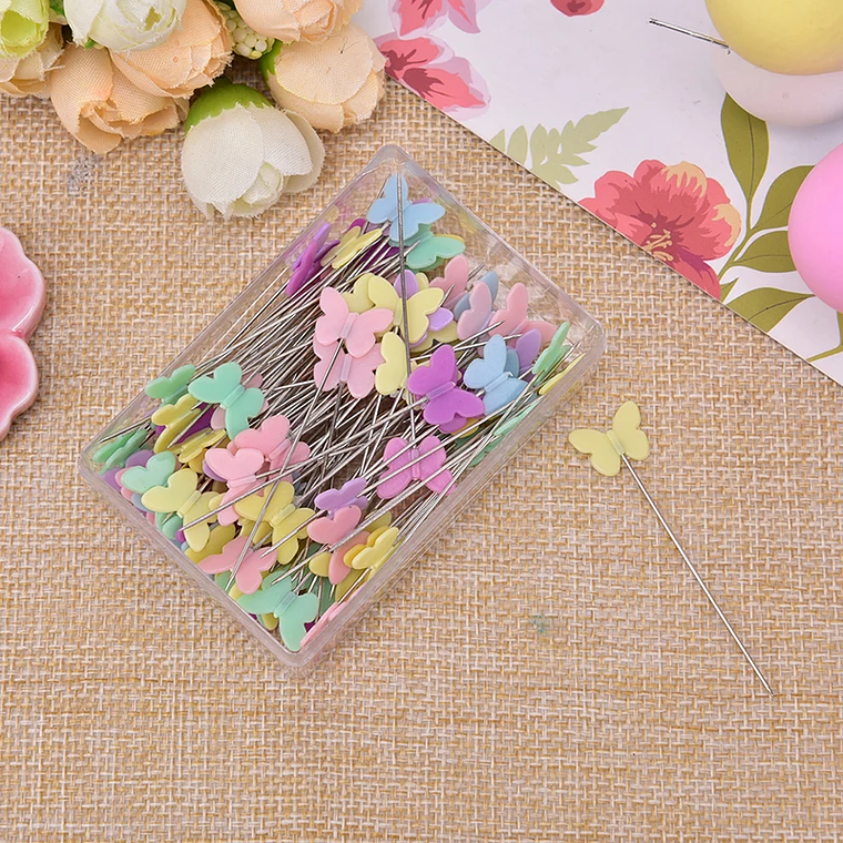 100 unids/lote accesorios de costura Pin de retales con caja DIY alfileres de cabeza de botón DIY 5