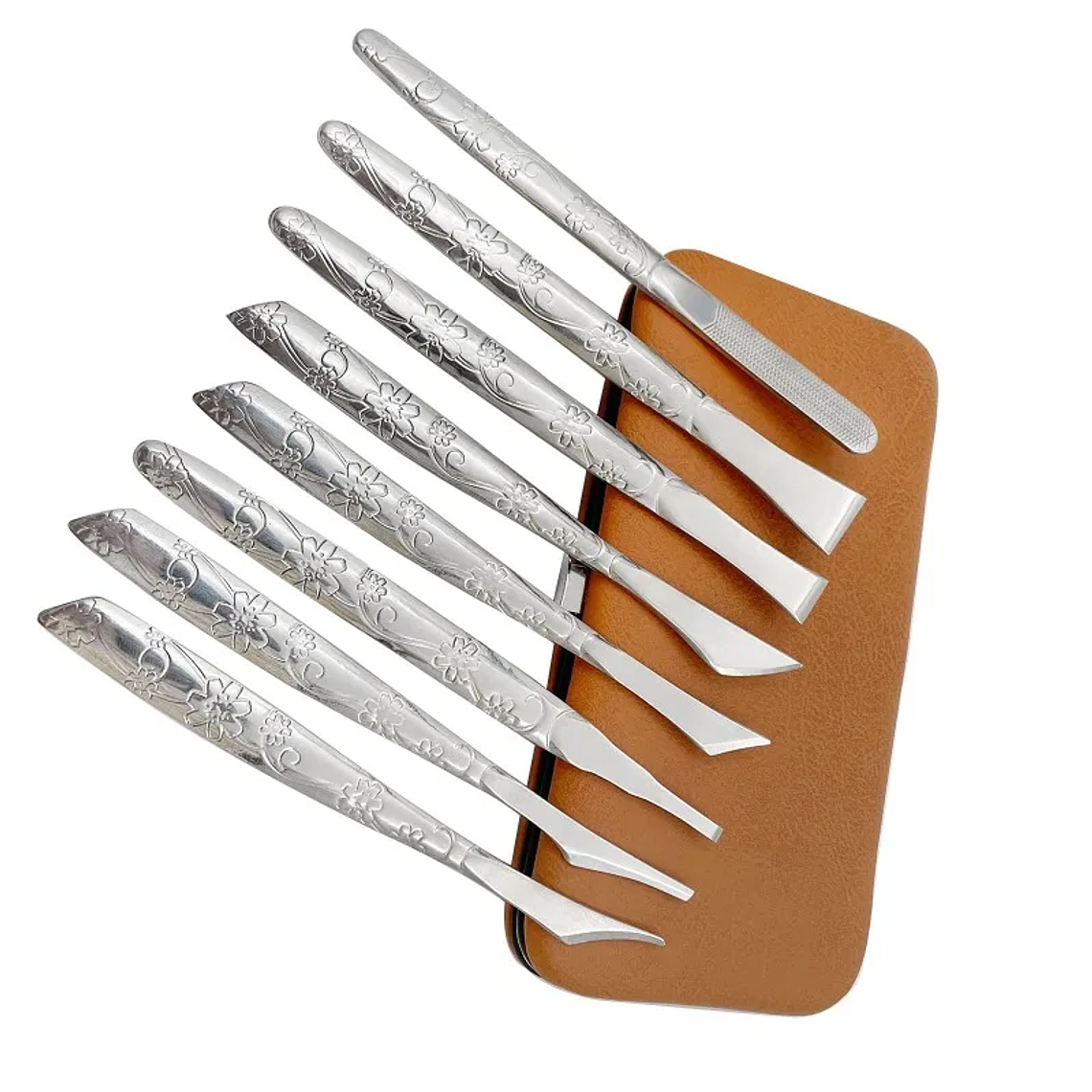 Cuchillo para artesanía de cuero, herramienta de corte de 8 piezas, mango afilado, 1 Juego 6