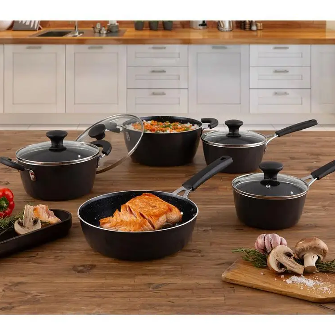 Juego de Utensilios de Cocina Tramontina Recubrimiento Cerámico Aluminio Gris 5 Piezas Glenz 4