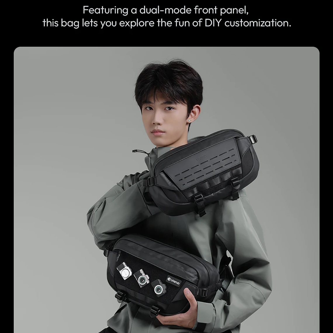 Ulanzi AB02 TAI bolso bandolera para exteriores, bolsa de fotografía de 9L, bolso informal de transporte de gran capacidad para accesorios de lentes de cámara 10
