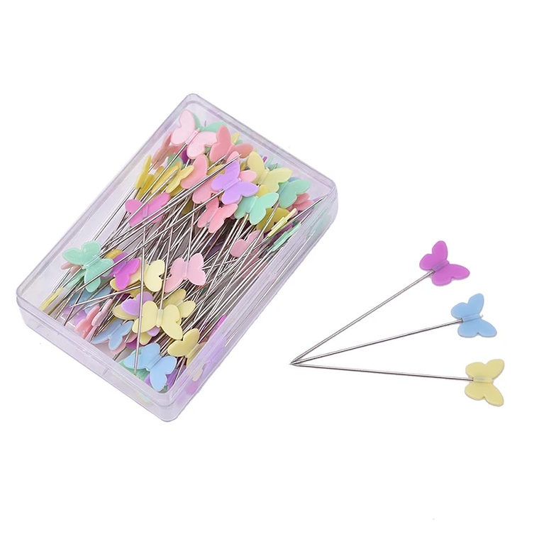 100 unids/lote accesorios de costura Pin de retales con caja DIY alfileres de cabeza de botón DIY 10