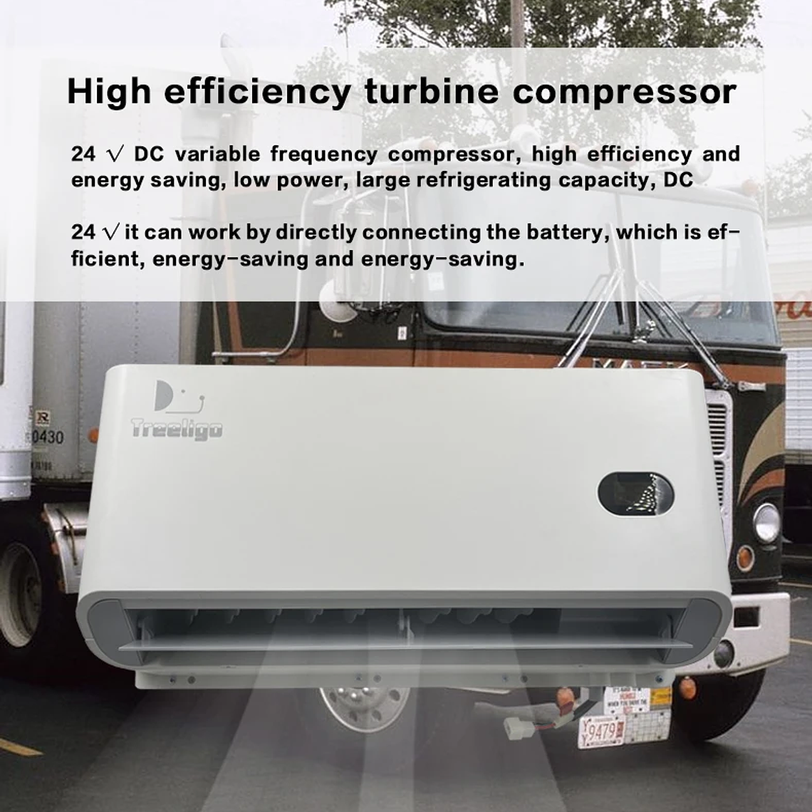 Treeligo 10500BTU aire acondicionado de refrigeración de estacionamiento eléctrico para coche 12V/24V unidad de aire acondicionado de aire dividido para camión caravana Camper Van RV 13