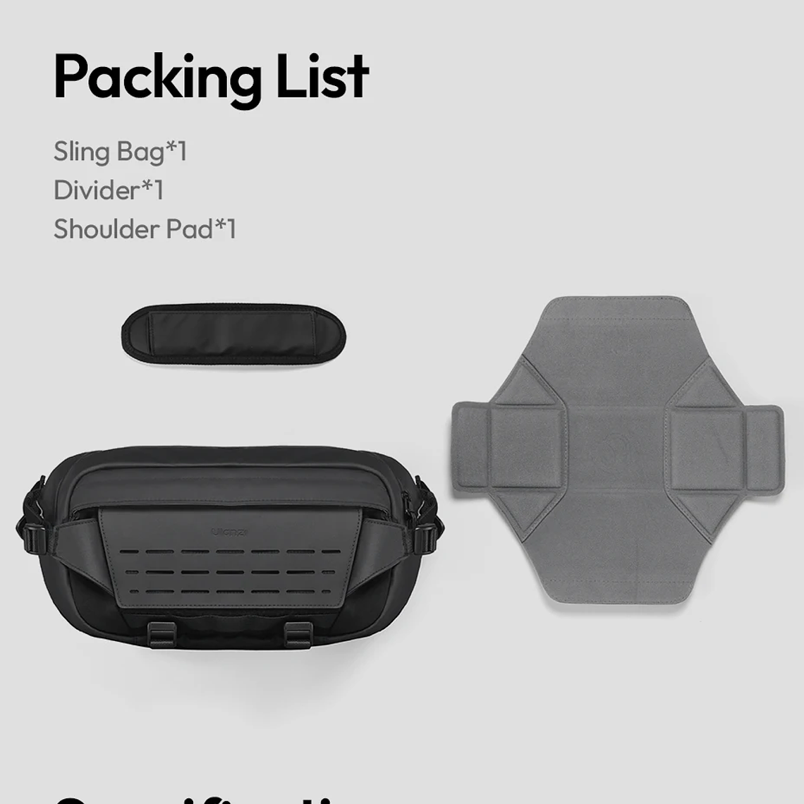 Ulanzi AB02 TAI bolso bandolera para exteriores, bolsa de fotografía de 9L, bolso informal de transporte de gran capacidad para accesorios de lentes de cámara 23