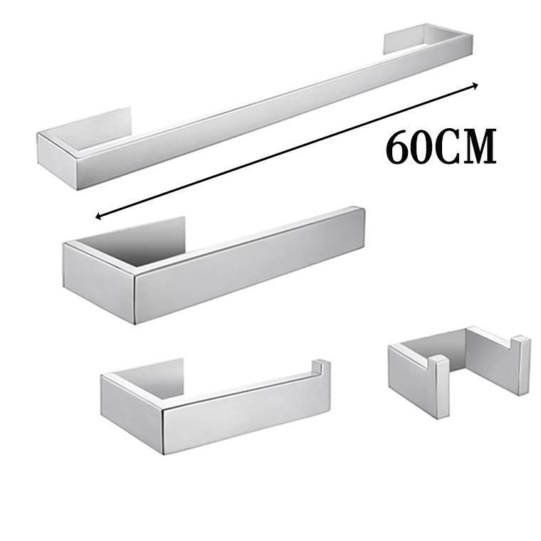 Soporte de papel higiénico con ganchos para toallas, Kit de accesorios para baño, barra de acero inoxidable, montaje de Metal para dormitorio, juegos de herrajes para cocina y baño 24
