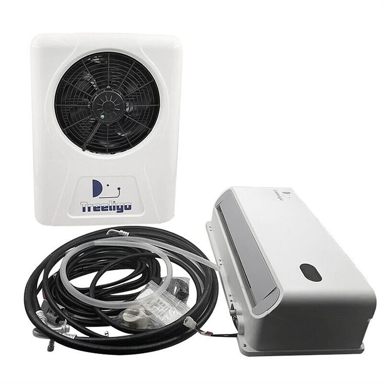 Treeligo 10500BTU aire acondicionado de refrigeración de estacionamiento eléctrico para coche 12V/24V unidad de aire acondicionado de aire dividido para camión caravana Camper Van RV 20