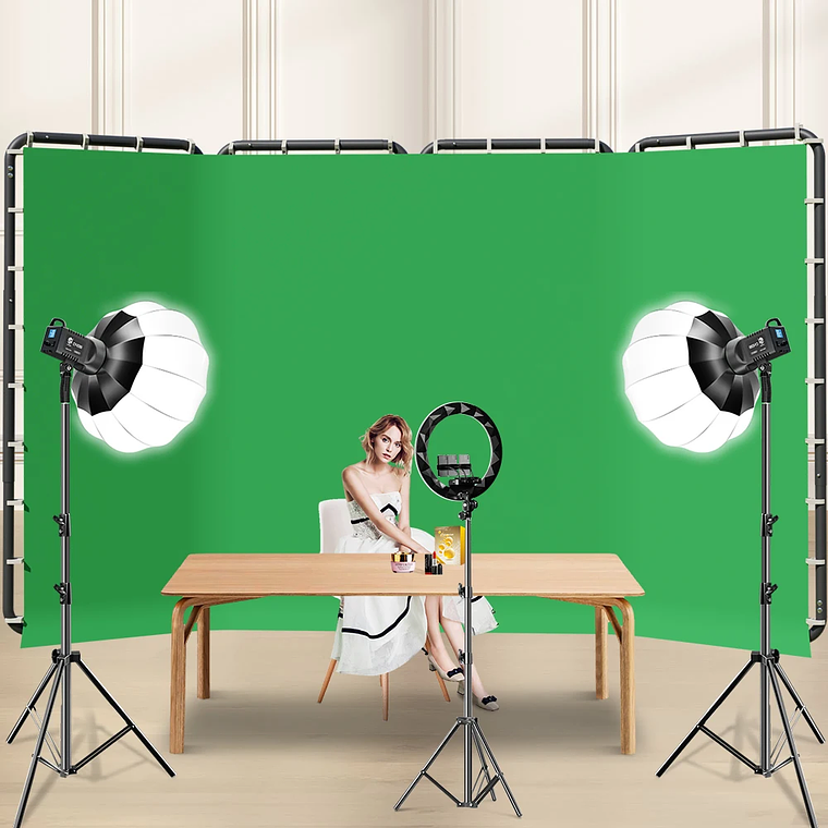 Soporte de fondo SH 240x400cm con telón de fondo verde para fotografía, fondo para grabación de video en vivo. 30