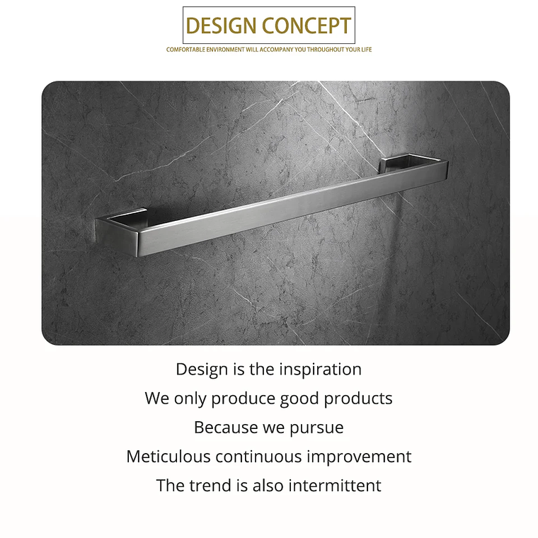 Soporte de papel higiénico con ganchos para toallas, Kit de accesorios para baño, barra de acero inoxidable, montaje de Metal para dormitorio, juegos de herrajes para cocina y baño 34