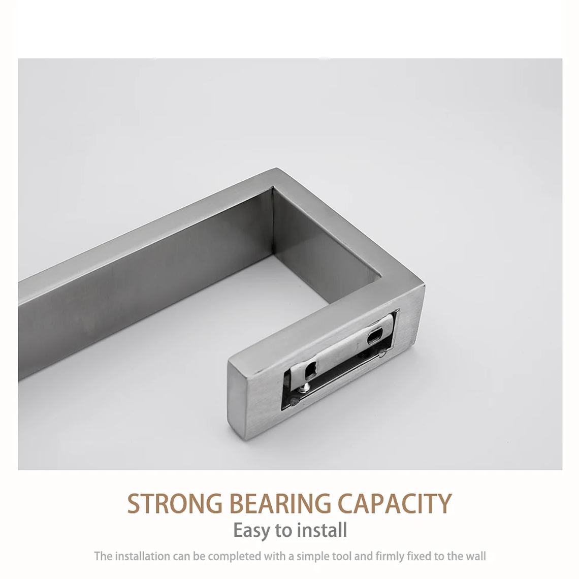 Soporte de papel higiénico con ganchos para toallas, Kit de accesorios para baño, barra de acero inoxidable, montaje de Metal para dormitorio, juegos de herrajes para cocina y baño 38